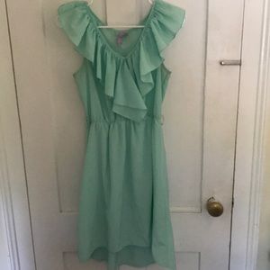 Hi-lo teal dress
